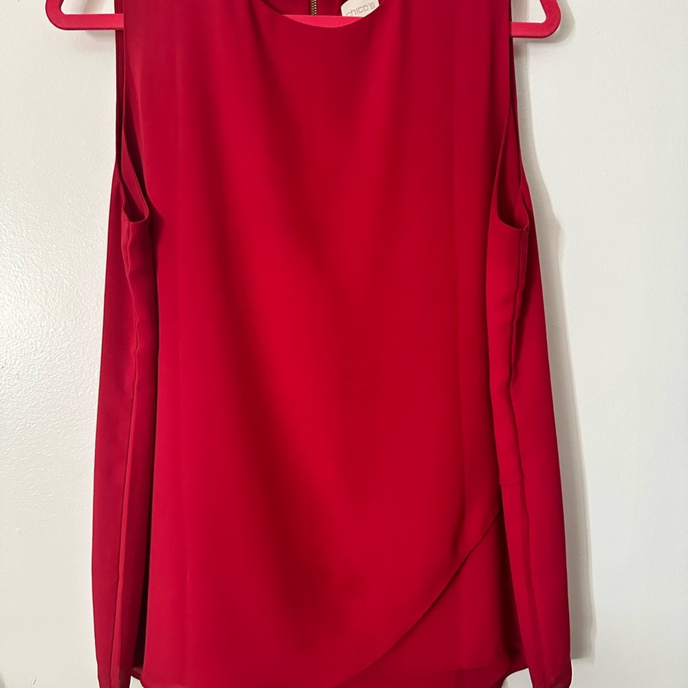 Chico's Bold Red Sleeveless Blouse